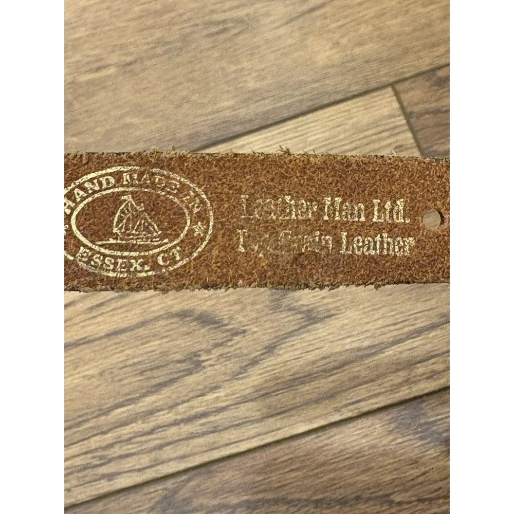 Leather Man Ltd. Blue Green Top Grain Leather Belt Sze 24 Fishing Fish Youth Boy